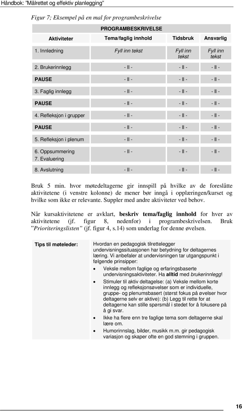 Refleksjon i grupper - ll - - ll - - ll - PAUSE - ll - - ll - - ll - 5. Refleksjon i plenum - ll - - ll - - ll - 6. Oppsummering 7. Evaluering - ll - - ll - - ll - 8.