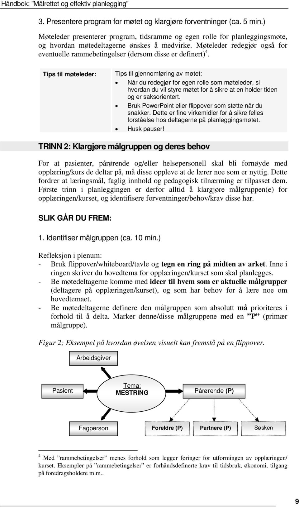 Tips til møteleder: Tips til gjennomføring av møtet: Når du redegjør for egen rolle som møteleder, si hvordan du vil styre møtet for å sikre at en holder tiden og er saksorientert.