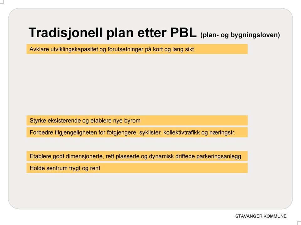 tilgjengeligheten for fotgjengere, syklister, kollektivtrafikk og næringstr.