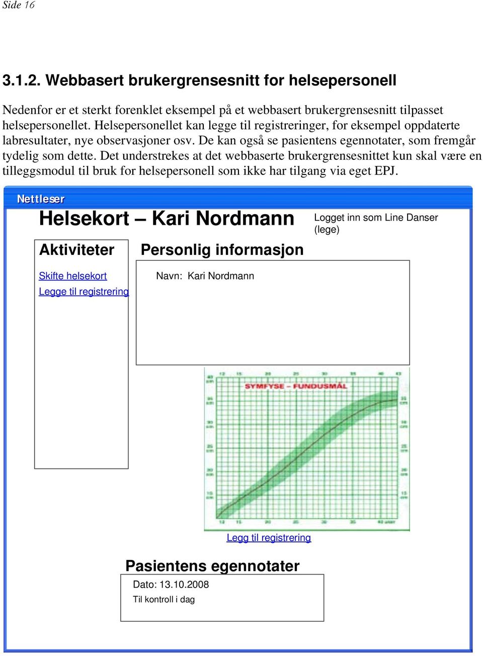 Det understrekes at det webbaserte brukergrensesnittet kun skal være en tilleggsmodul til bruk for helsepersonell som ikke har tilgang via eget EPJ.