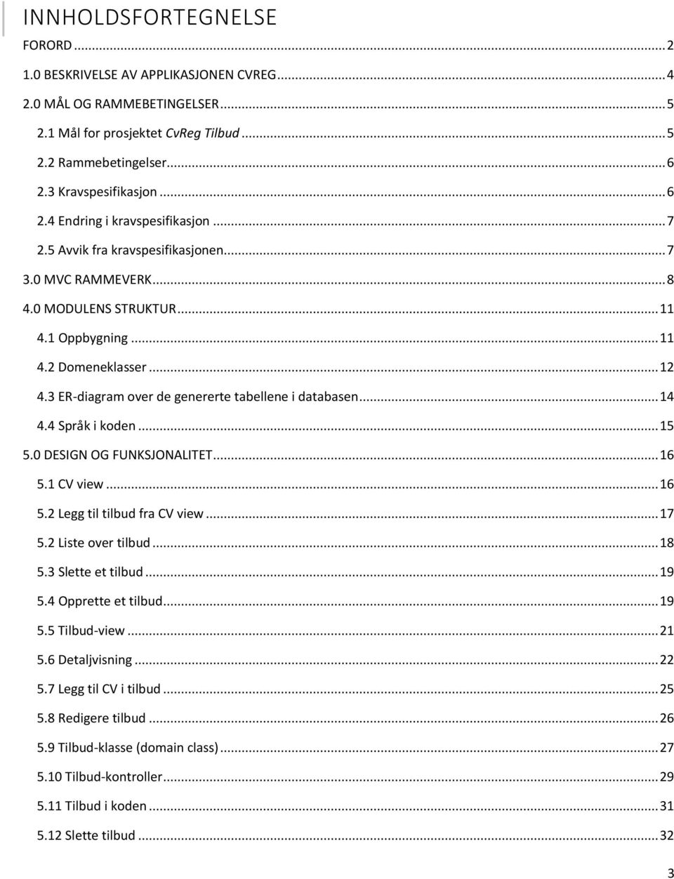 3 ER-diagram over de genererte tabellene i databasen... 14 4.4 Språk i koden... 15 5.0 DESIGN OG FUNKSJONALITET... 16 5.1 CV view... 16 5.2 Legg til tilbud fra CV view... 17 5.2 Liste over tilbud.