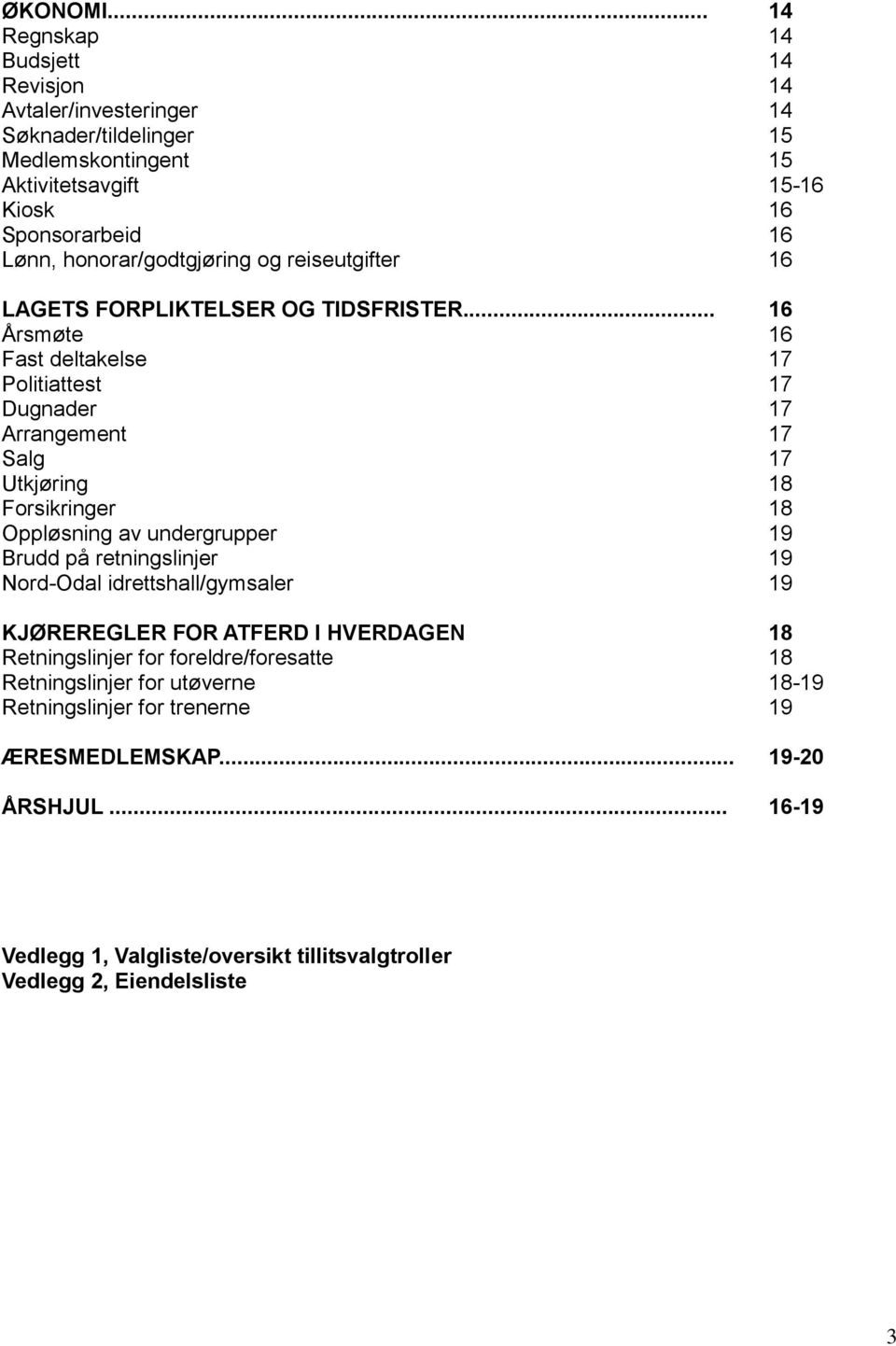 honorar/godtgjøring og reiseutgifter 16 LAGETS FORPLIKTELSER OG TIDSFRISTER.