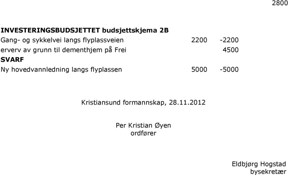 SVARF Ny hovedvannledning langs flyplassen 5000-5000 Kristiansund