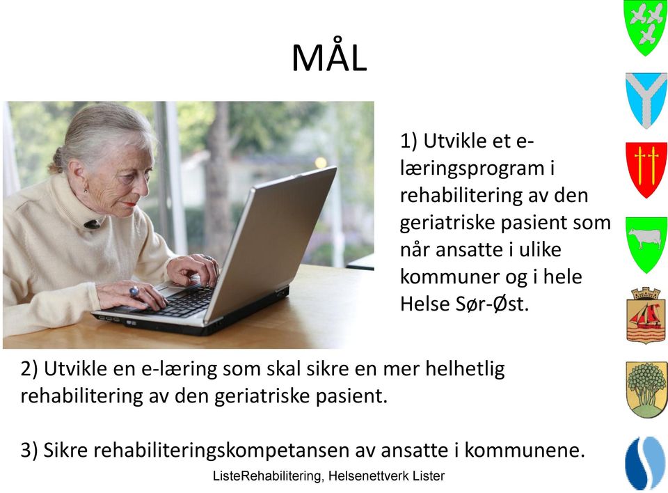 2) Utvikle en e-læring som skal sikre en mer helhetlig rehabilitering av