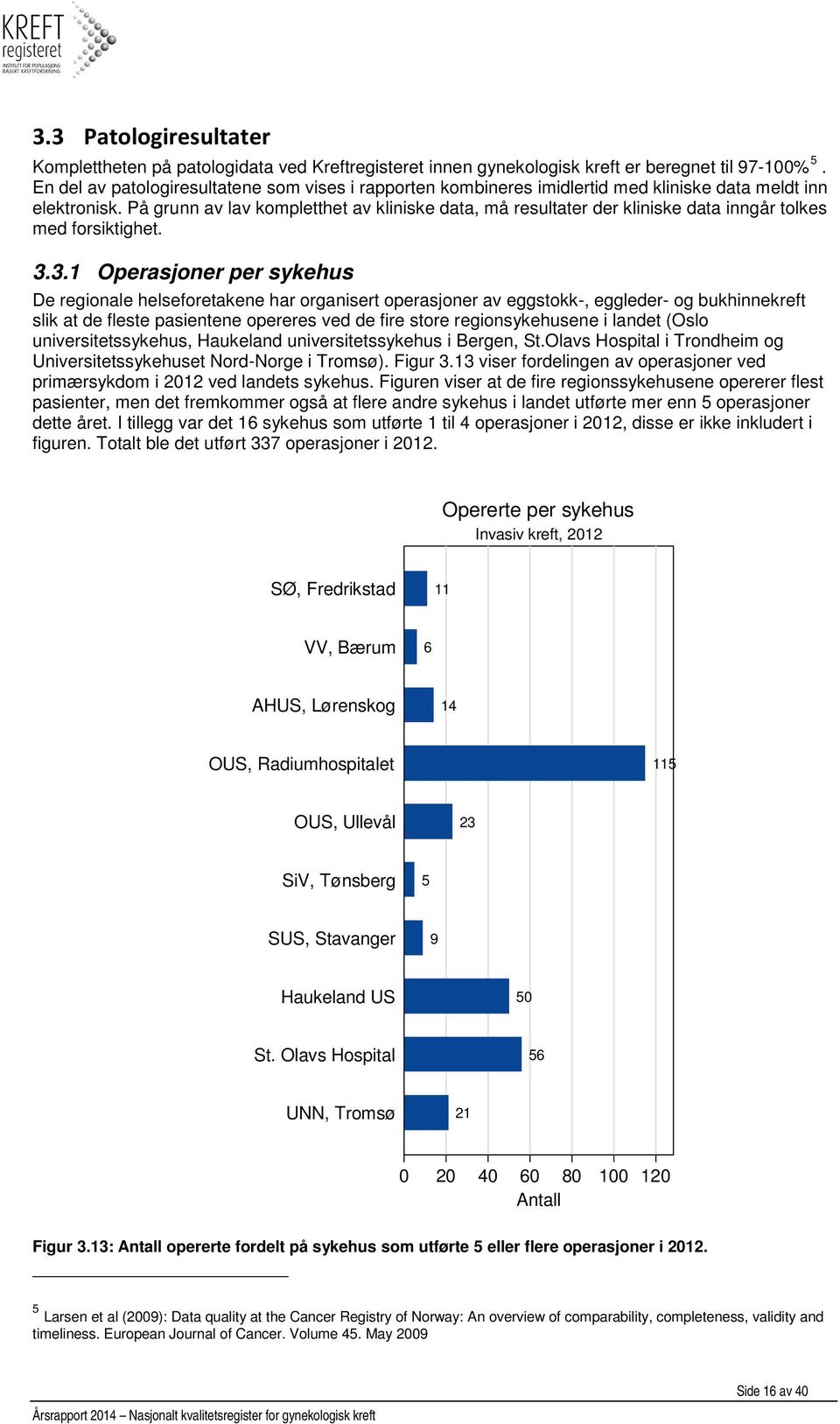 På grunn av lav kompletthet av kliniske data, må resultater der kliniske data inngår tolkes med forsiktighet. 3.