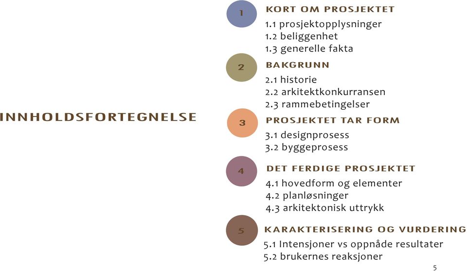 3 rammebetingelser Prosjektet tar form 3.1 designprosess 3.2 byggeprosess Det ferdige prosjektet 4.