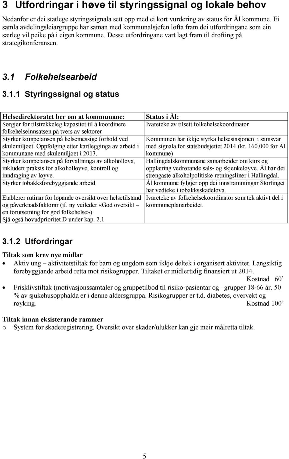 Desse utfordringane vart lagt fram til drøfting på strategikonferansen. 3.1 