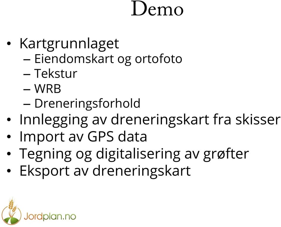 dreneringskart fra skisser Import av GPS data