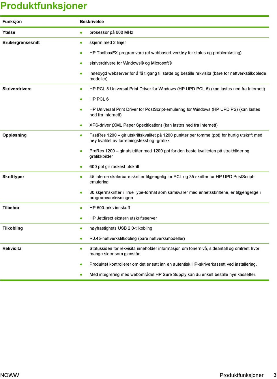 PCL 5) (kan lastes ned fra Internett) HP PCL 6 HP Universal Print Driver for PostScript-emulering for Windows (HP UPD PS) (kan lastes ned fra Internett) XPS-driver (XML Paper Specification) (kan