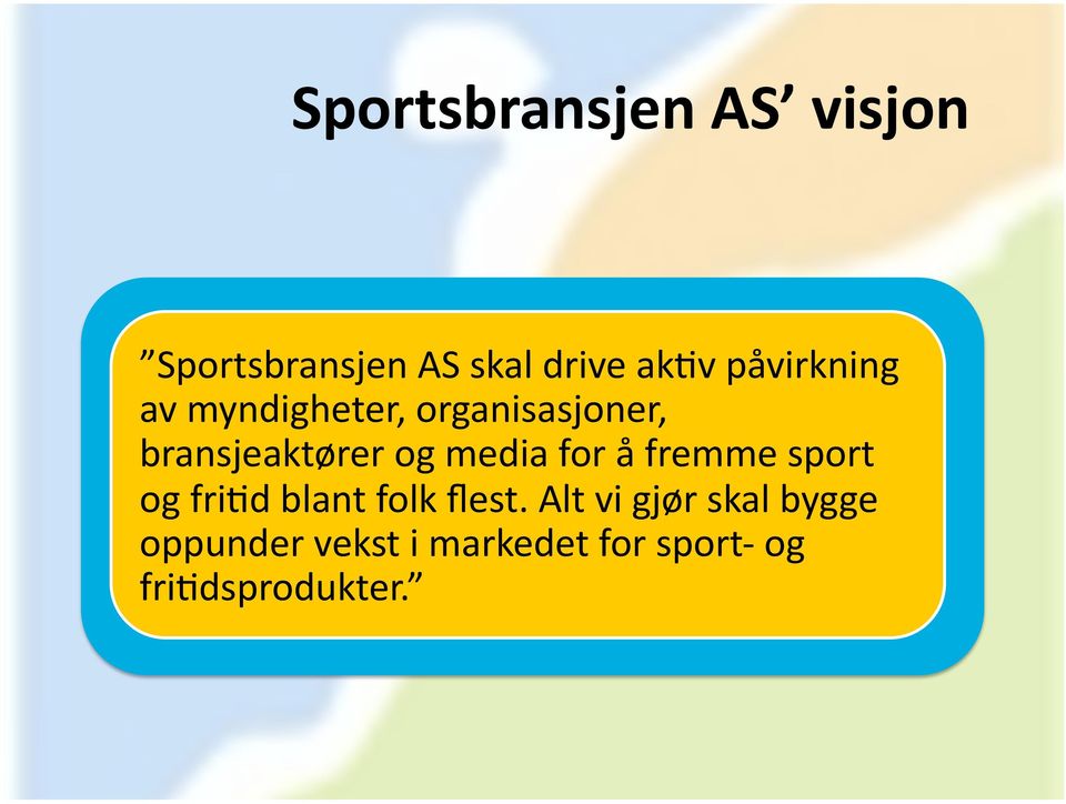 media for å fremme sport og fri@d blant folk flest.