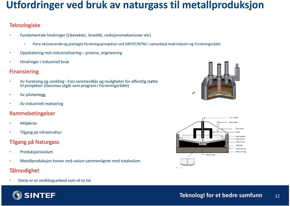 Forskning og utvikling FoU rammevilkår og muligheter for offentlig støtte til prosjekter (Gassmax utgår som program i Forskningsrådet) Av pilotanlegg Av industriell realisering