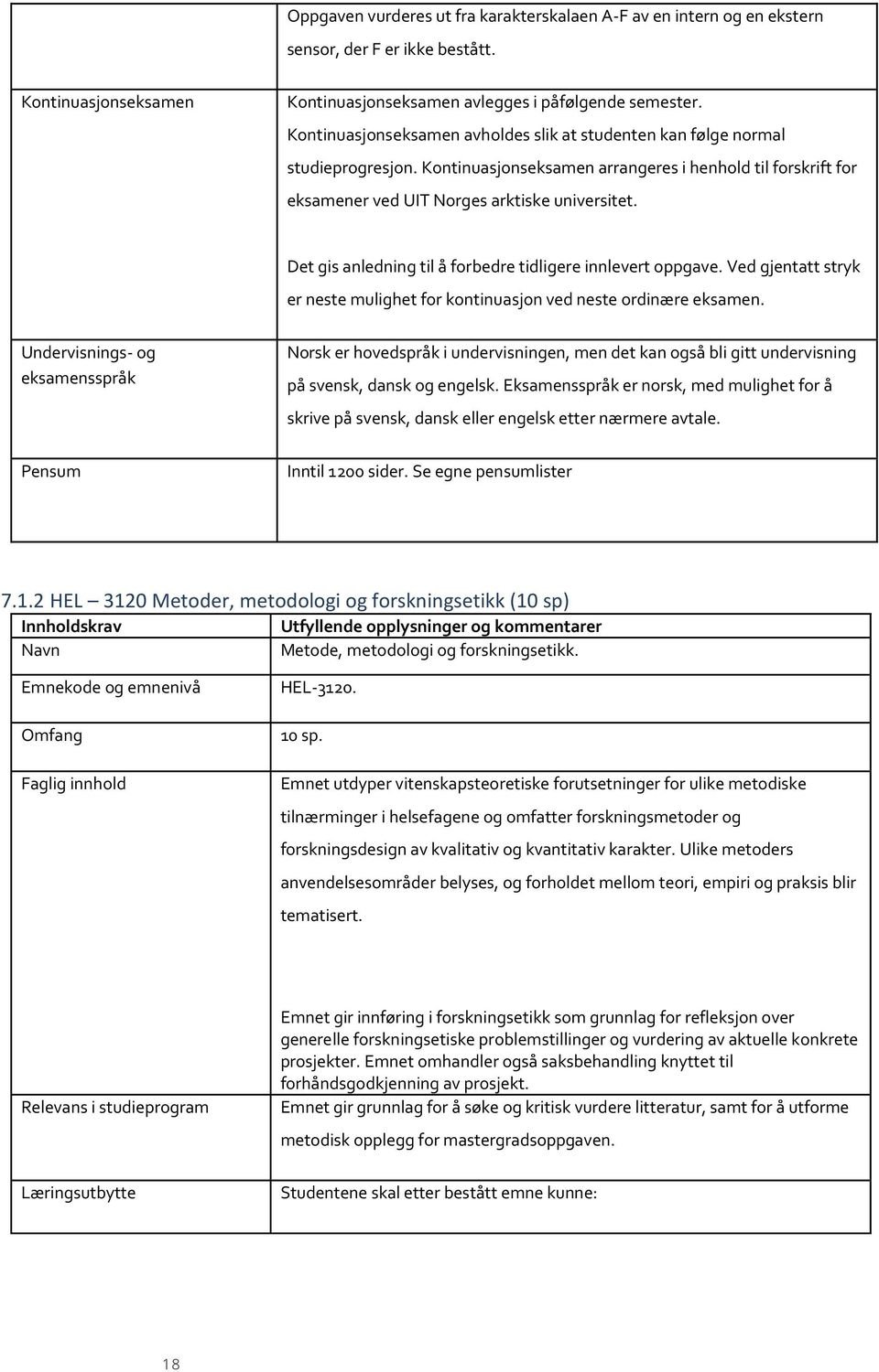 Det gis anledning til å forbedre tidligere innlevert oppgave. Ved gjentatt stryk er neste mulighet for kontinuasjon ved neste ordinære eksamen.