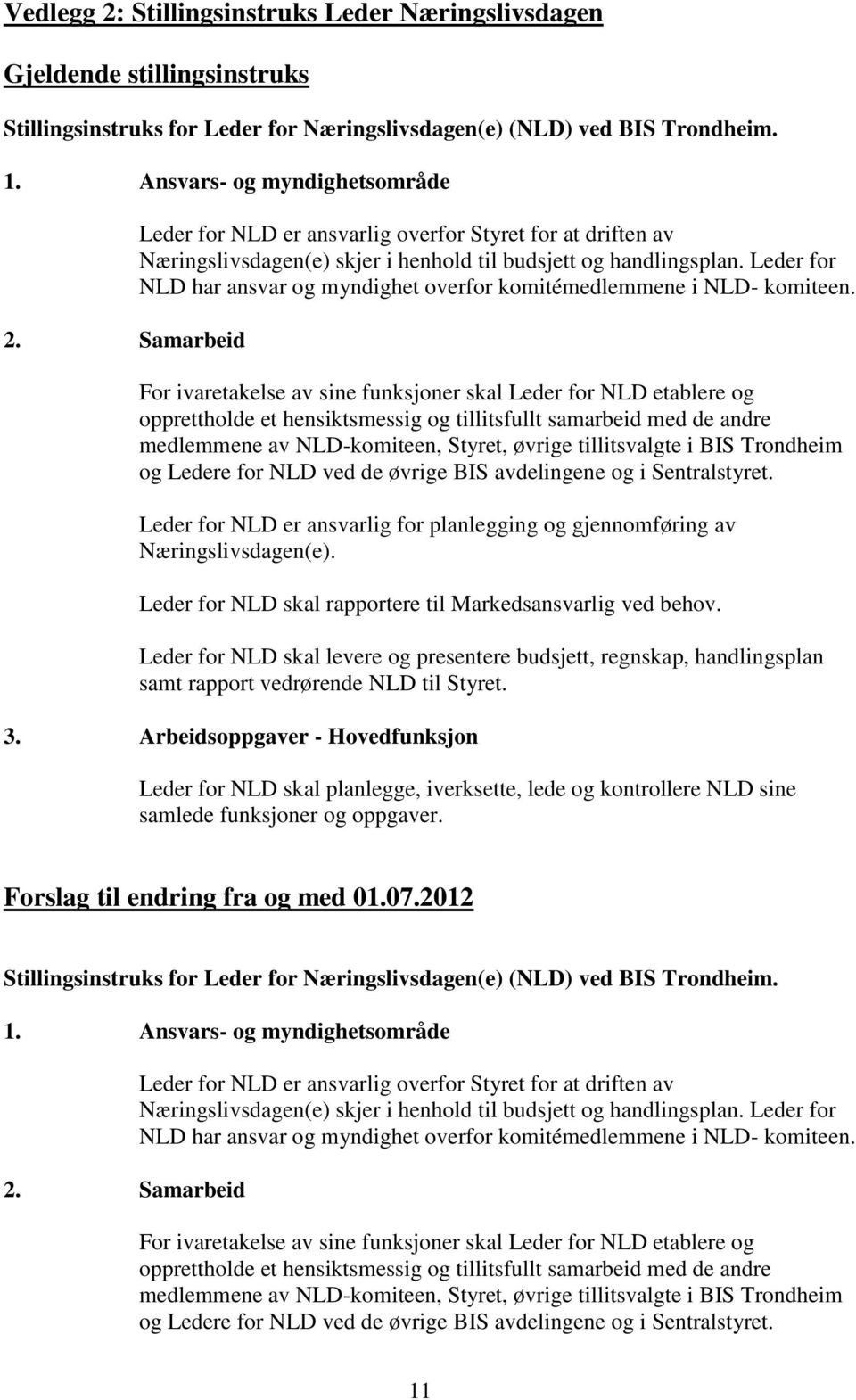 Leder for NLD har ansvar og myndighet overfor komitémedlemmene i NLD- komiteen.