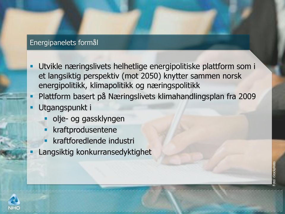 klimapolitikk og næringspolitikk Plattform basert på Næringslivets klimahandlingsplan fra 2009