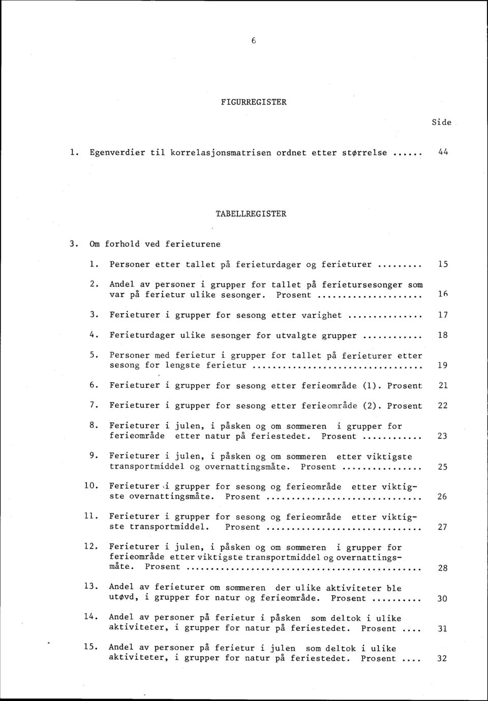 Ferieturdager ulike sesonger for utvalgte grupper 18 5. Personer med ferietur i grupper for tallet på ferieturer etter sesong for lengste ferietur 19 6.