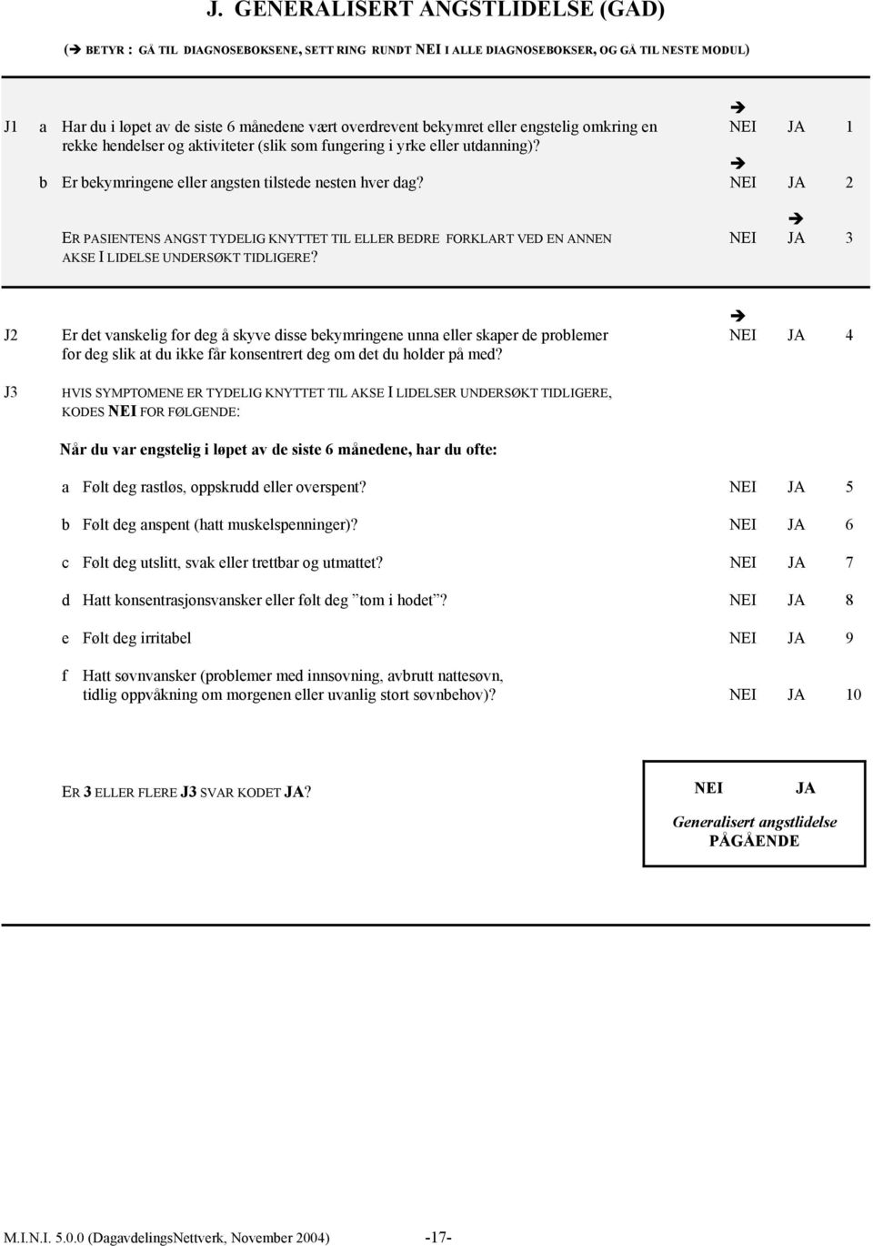 2 ER PASIENTENS ANGST TYDELIG KNYTTET TIL ELLER BEDRE FORKLART VED EN ANNEN 3 AKSE I LIDELSE UNDERSØKT TIDLIGERE?