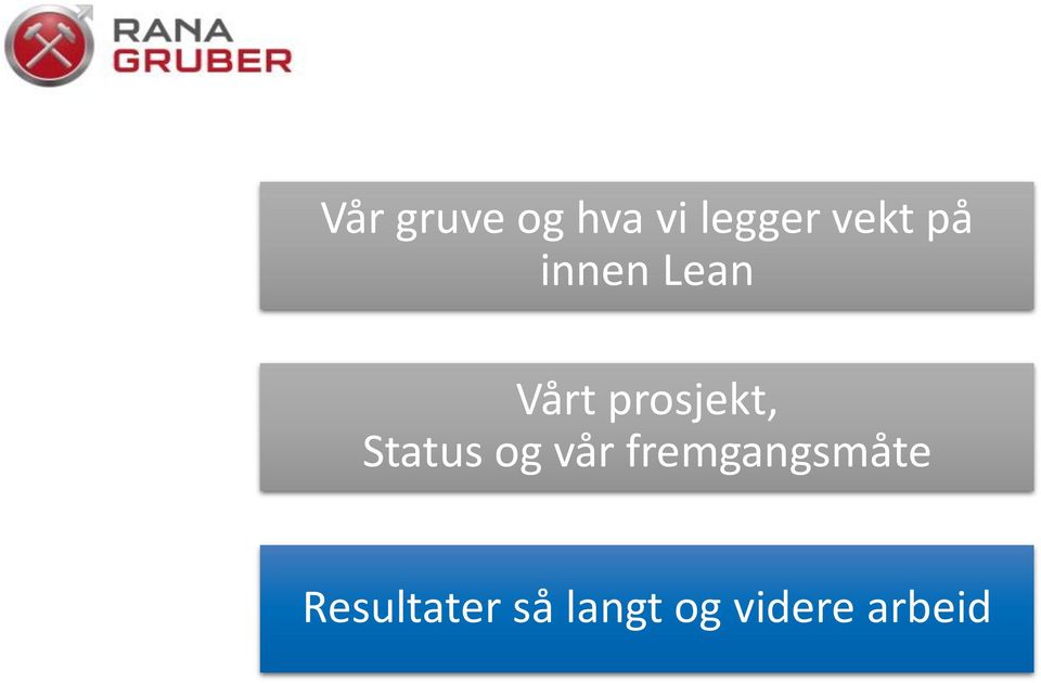 vår fremgangsmåte Resultater så