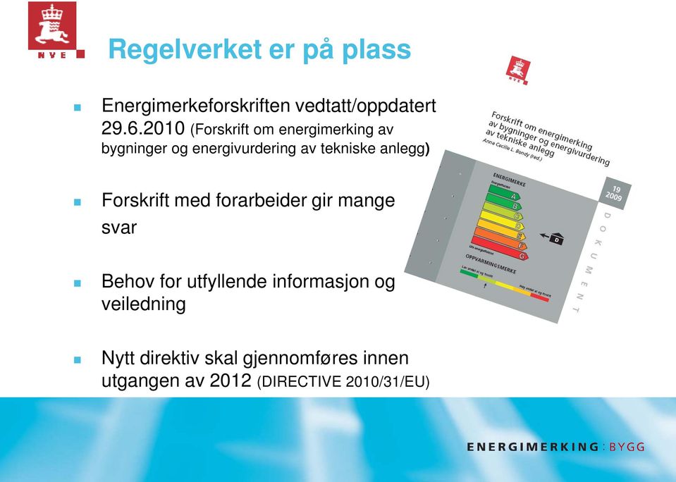 anlegg) Forskrift med forarbeider gir mange svar Behov for utfyllende