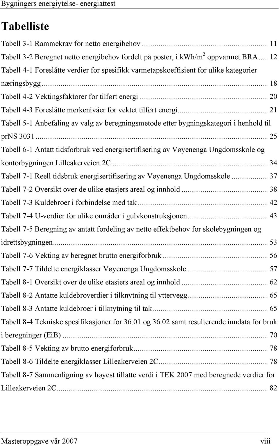 .. 20 Tabell 4-3 Foreslåtte merkenivåer for vektet tilført energi... 21 Tabell 5-1 Anbefaling av valg av beregningsmetode etter bygningskategori i henhold til prns 3031.