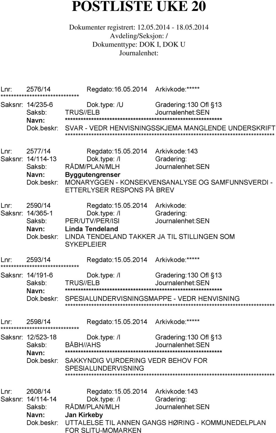 beskr: MONARYGGEN - KONSEKVENSANALYSE OG SAMFUNNSVERDI - ETTERLYSER RESPONS PÅ BREV Lnr: 2590/14 Regdato:15.05.2014 Arkivkode: Saksnr: 14/365-1 Dok.