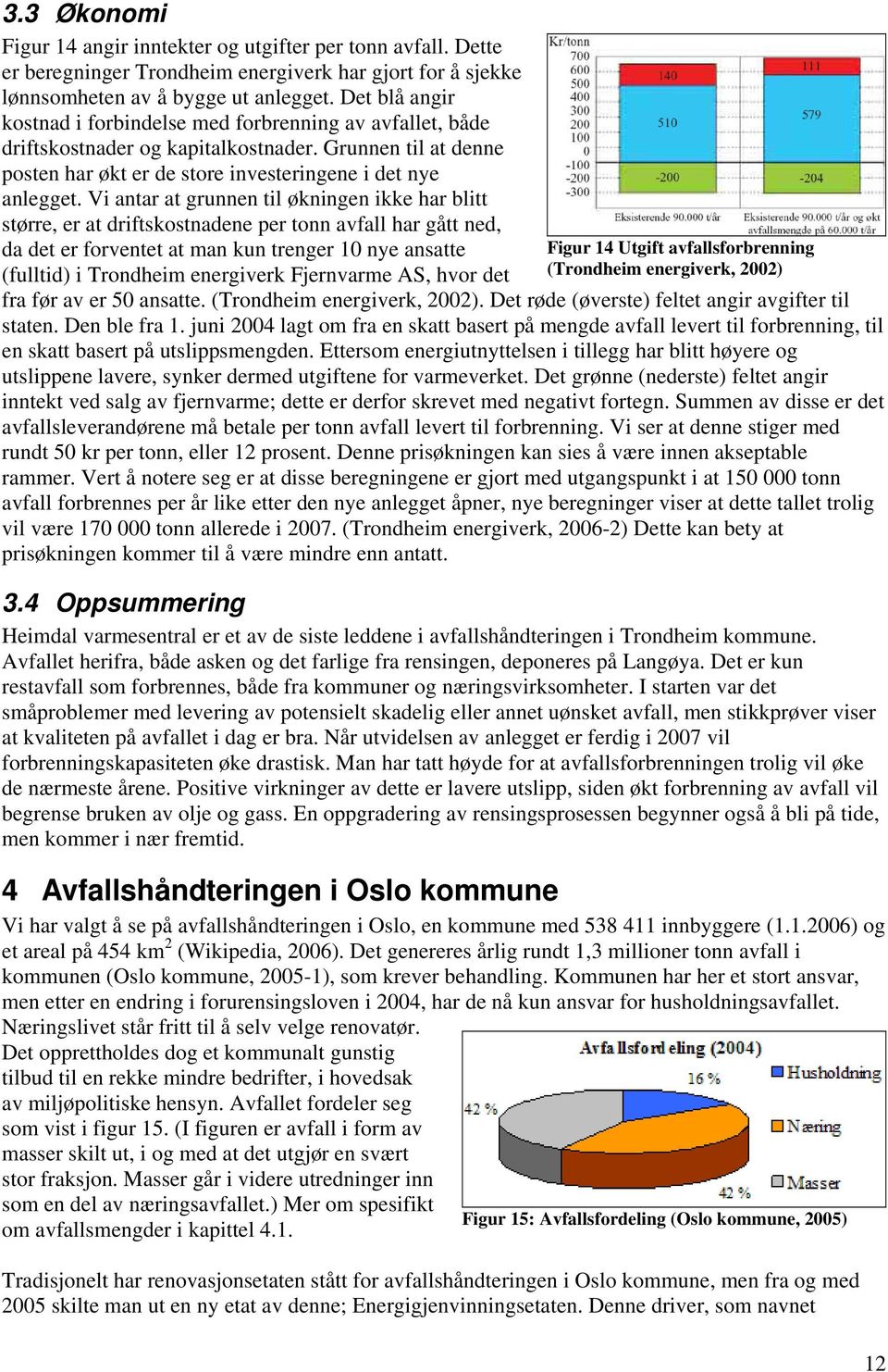 Vi antar at grunnen til økningen ikke har blitt større, er at driftskostnadene per tonn avfall har gått ned, da det er forventet at man kun trenger 10 nye ansatte (fulltid) i Trondheim energiverk