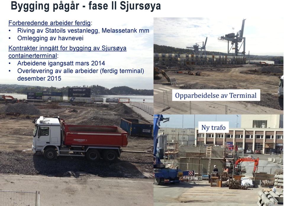 for bygging av Sjursøya containerterminal: Arbeidene igangsatt mars 2014