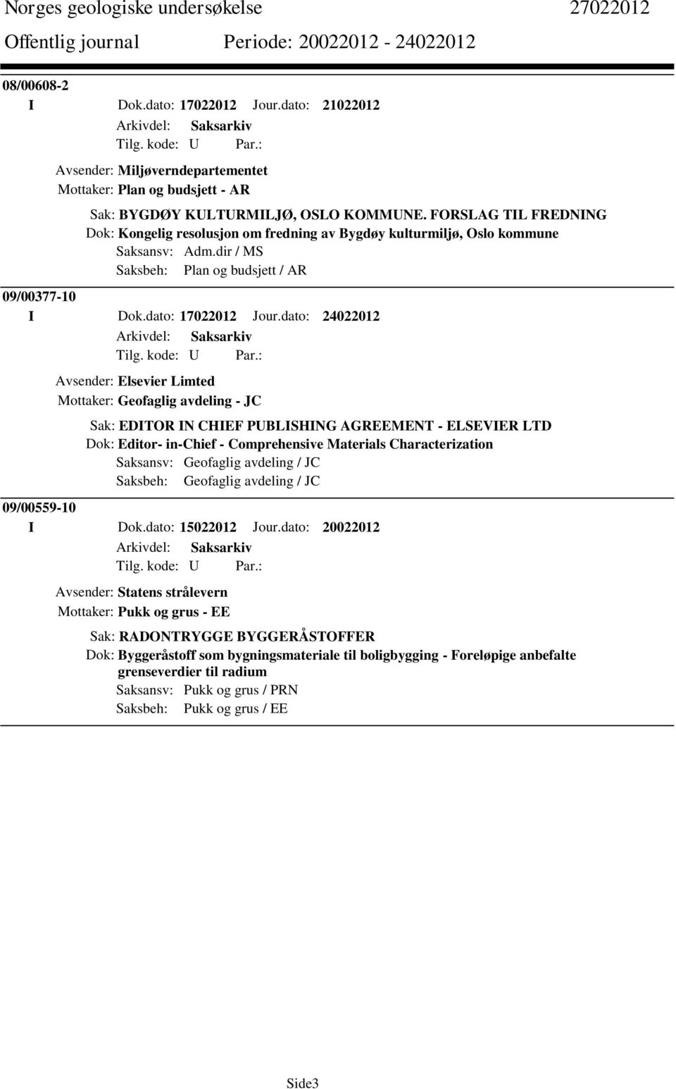 dato: 24022012 Avsender: Elsevier Limted Mottaker: Geofaglig avdeling - JC Sak: EDITOR IN CHIEF PUBLISHING AGREEMENT - ELSEVIER LTD Dok: Editor- in-chief - Comprehensive Materials Characterization