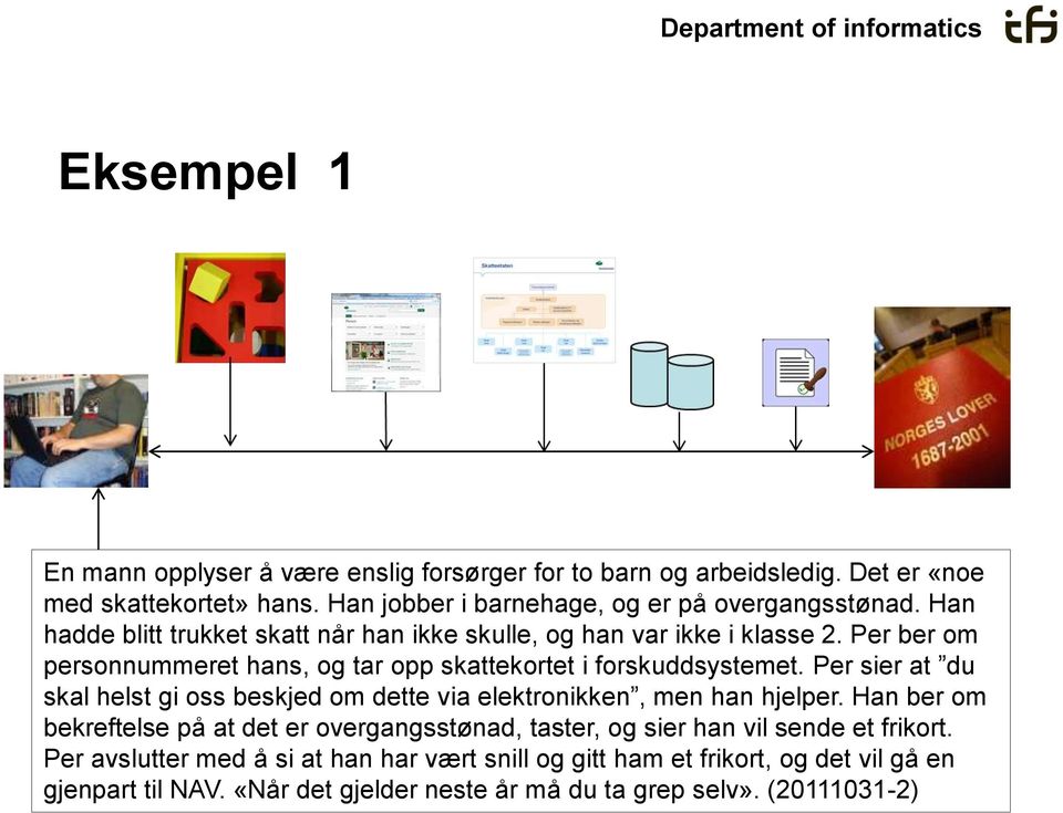 Per sier at du skal helst gi oss beskjed om dette via elektronikken, men han hjelper.