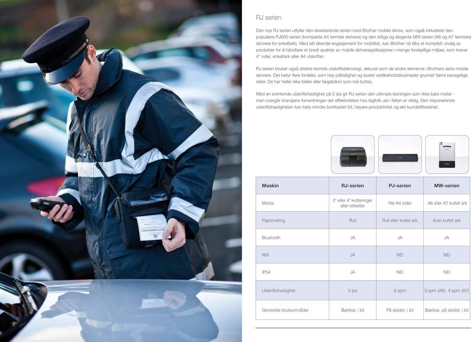 Med sitt økende engasjement for mobilitet, kan Brother nå tilby et komplett utvalg av produkter for å håndtere et bredt spekter av mobile skriverapplikasjoner i mange forskjellige miljøer, som krever