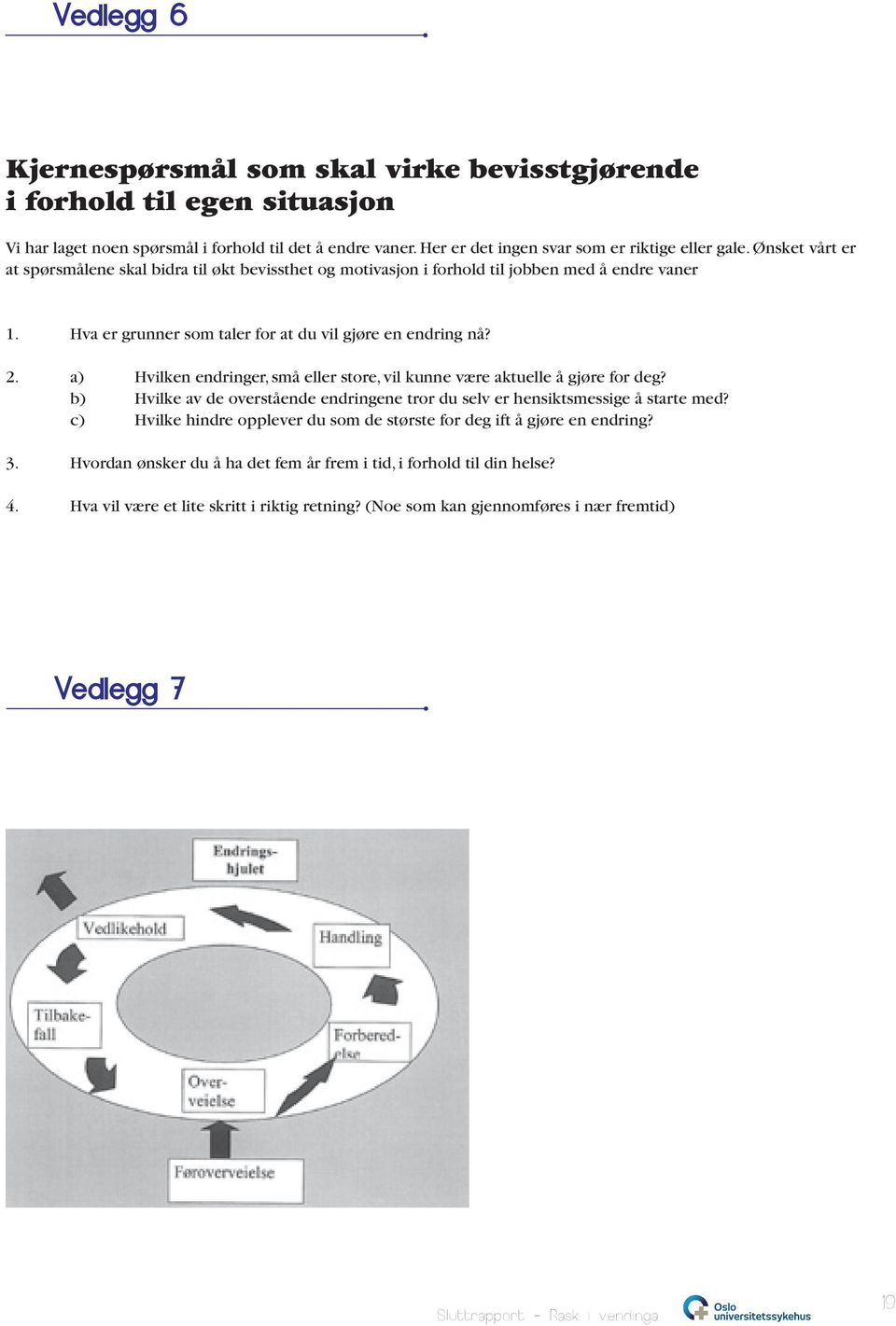 a) Hvilken endringer, små eller store, vil kunne være aktuelle å gjøre for deg? b) Hvilke av de overstående endringene tror du selv er hensiktsmessige å starte med?