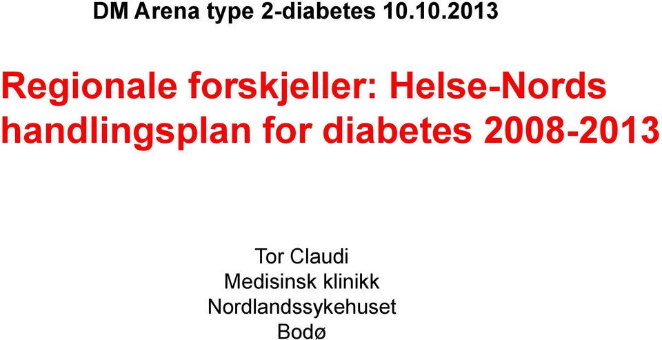 Helse-Nords handlingsplan for diabetes