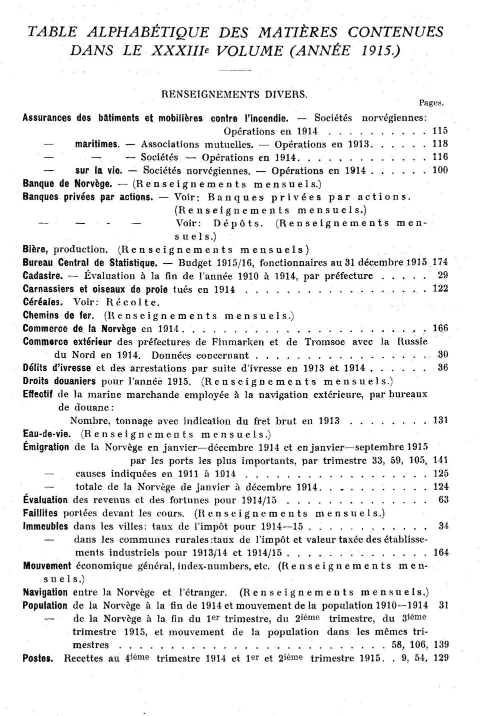 Opérations en 94 00 Banque de Norvège. (Renseignements mensuels.) Banques privées par actions. Voir: Banques privées par actions. (Renseignements mensuels.) Voir: Dépôts. (Renseignements mensuels.) Bière, production.