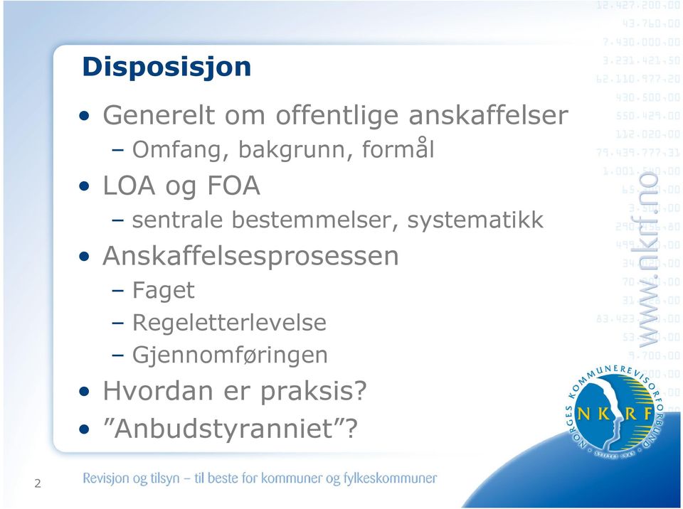 bestemmelser, systematikk Anskaffelsesprosessen Faget