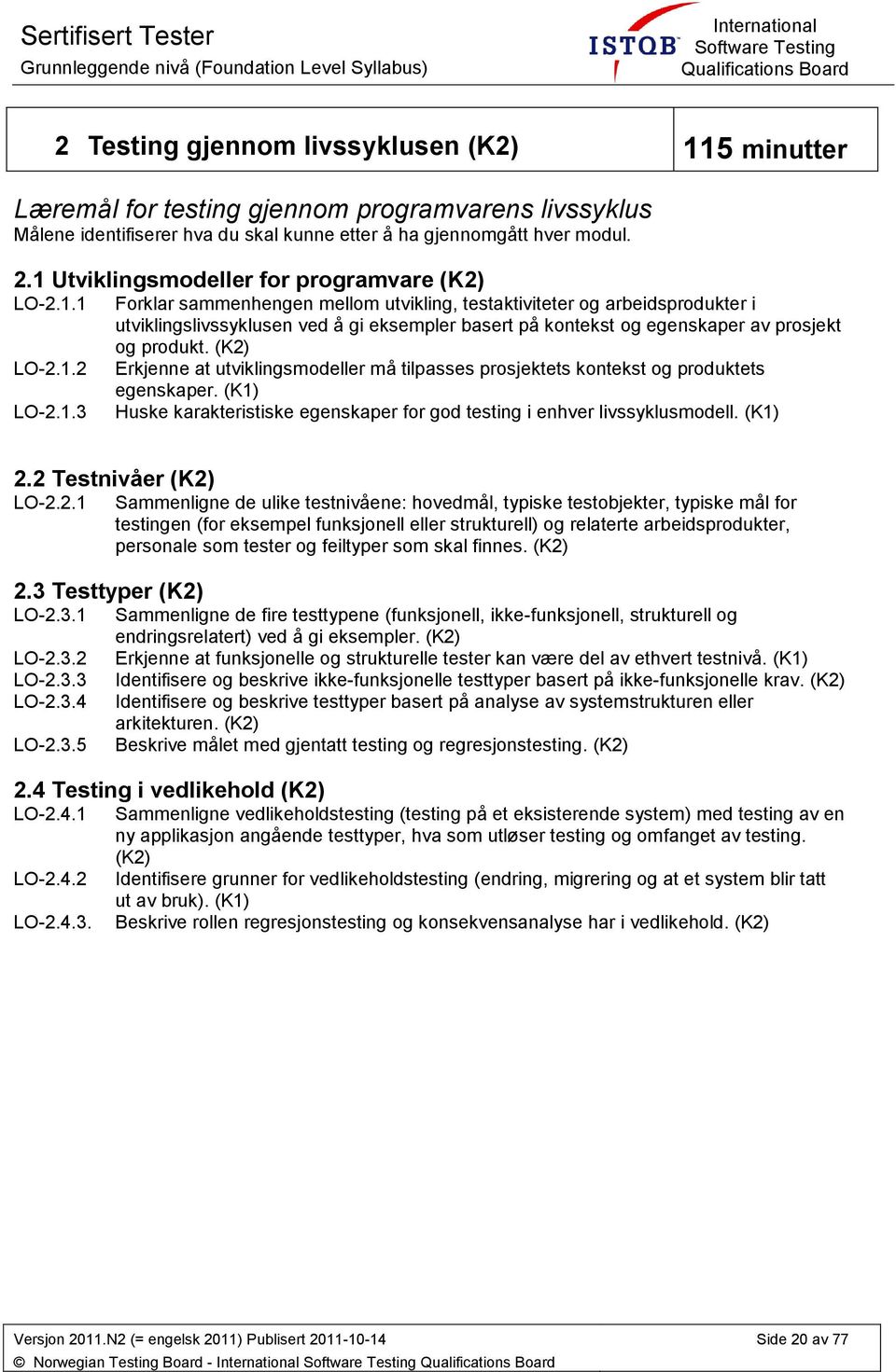 Utviklingsmdeller fr prgramvare (K2) LO-2.1.