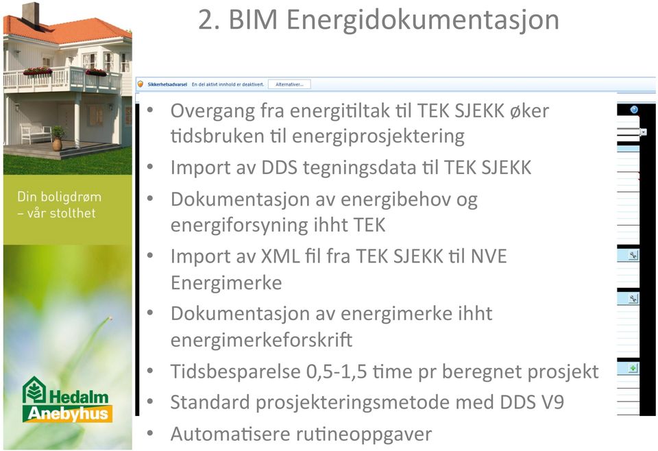 av XML fil fra TEK SJEKK %l NVE Energimerke Dokumentasjon av energimerke ihht energimerkeforskric