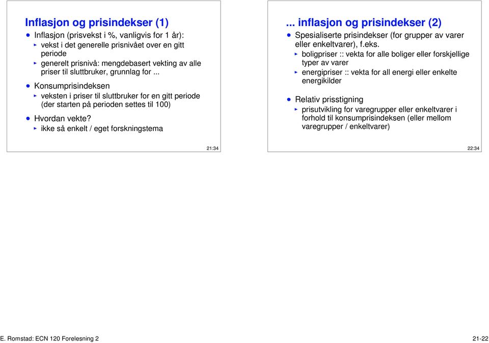 .. inflasjon og prisindekse