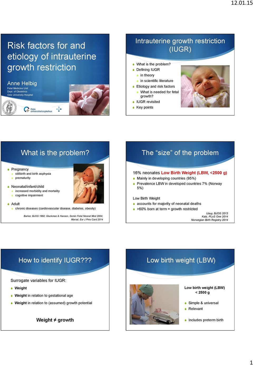 Key points The size of the problem! stillbirth and birth asphyxia 16% neonates Low Birth Weight (LBW, <2500 g)! prematurity! Mainly in developing countries (95%)! Neonatal/infant/child!