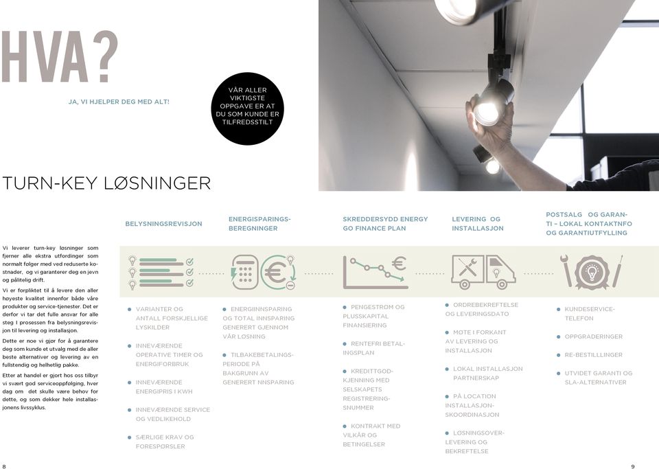 OG GARAN- TI LOKAL KONTAKTNFO OG GARANTIUTFYLLING Vi leverer turn-key løsninger som fjerner alle ekstra utfordinger som normalt følger med ved reduserte kostnader, og vi garanterer deg en jevn og