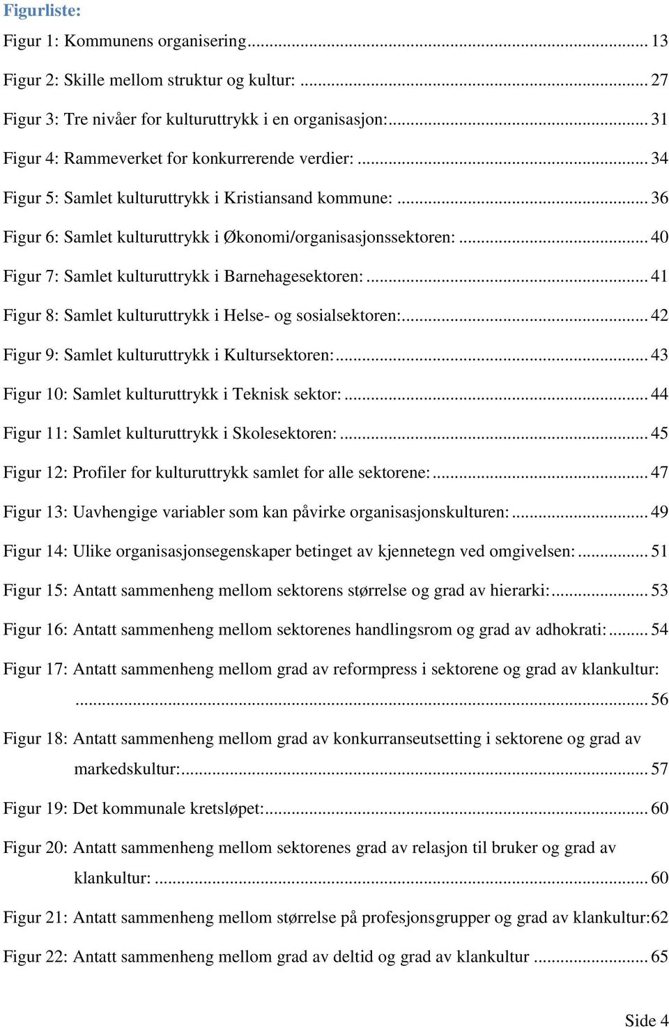 .. 40 Figur 7: Samlet kulturuttrykk i Barnehagesektoren:... 41 Figur 8: Samlet kulturuttrykk i Helse- og sosialsektoren:... 42 Figur 9: Samlet kulturuttrykk i Kultursektoren:.