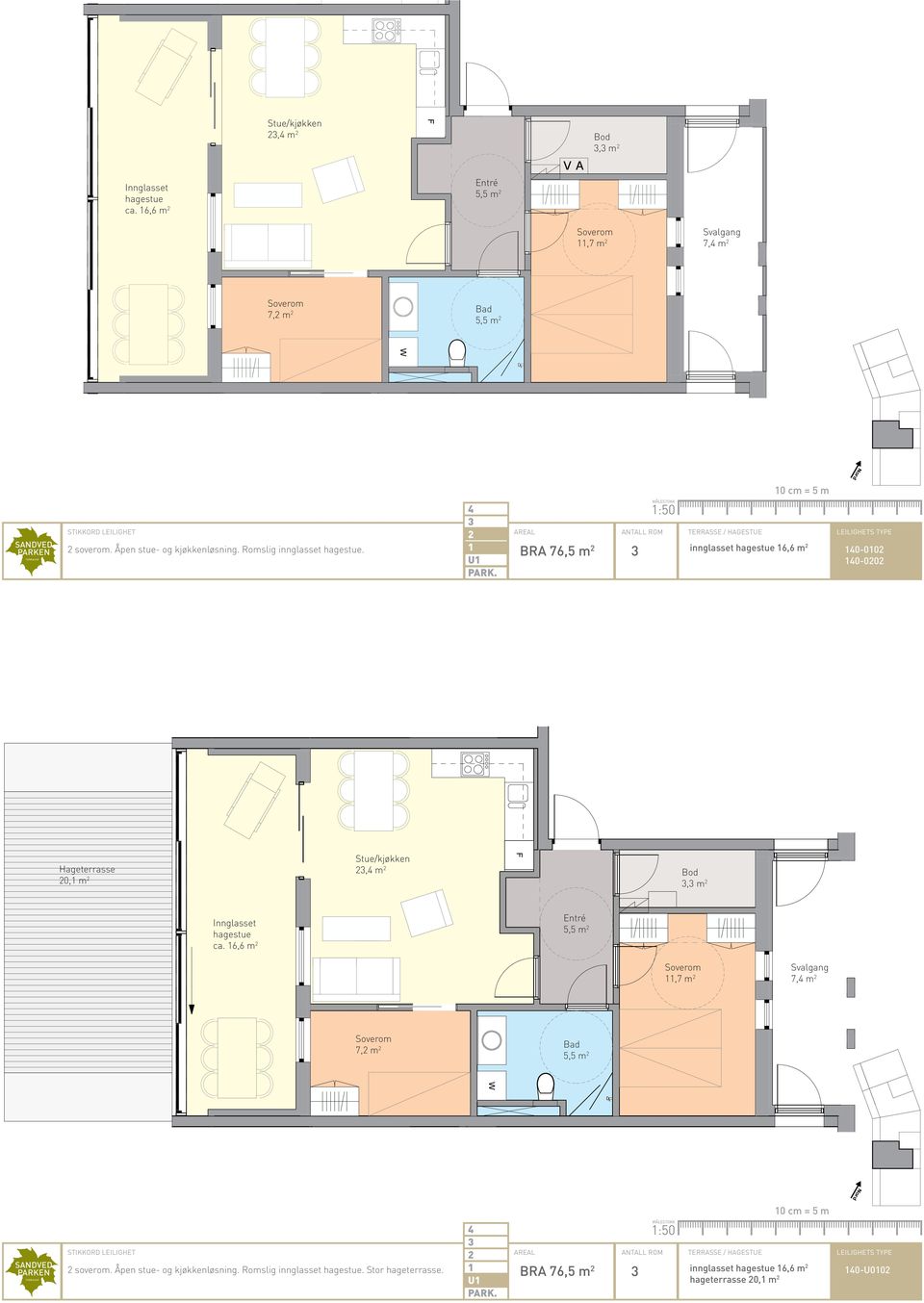 10-010 BRA: 76,5 m inklusiv innglasset 10-00 Hageterrasse 0,1 m, m Bod, m ca.