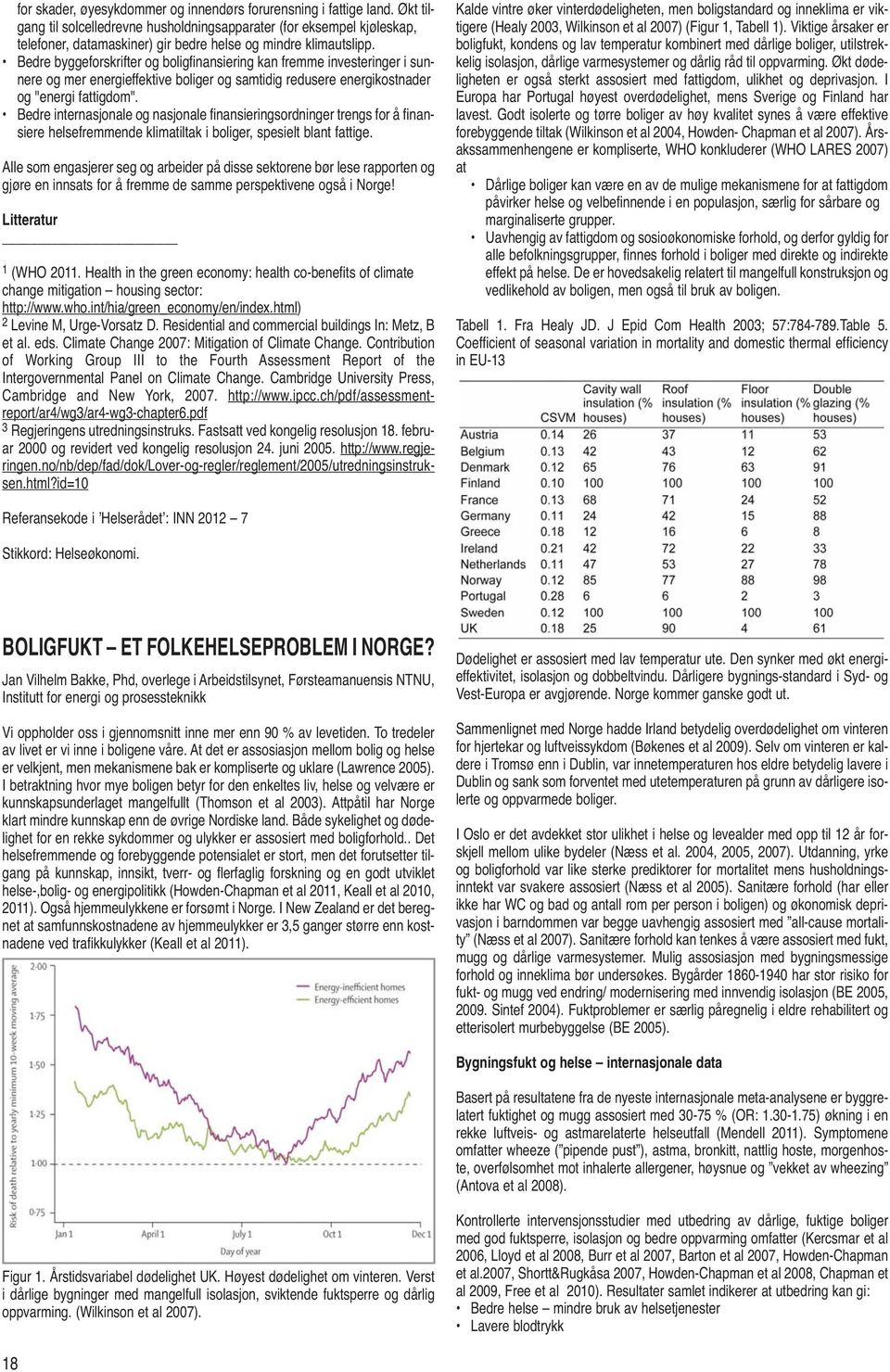 Bedre byggeforskrifter og boligfinansiering kan fremme investeringer i sunnere og mer energieffektive boliger og samtidig redusere energikostnader og "energi fattigdom".