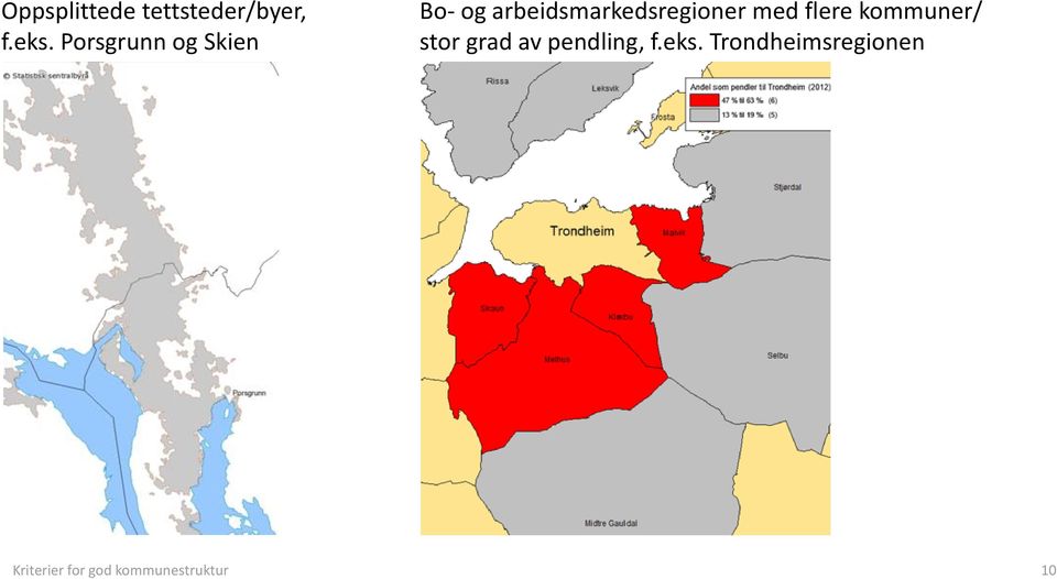 arbeidsmarkedsregioner med flere kommuner/ stor