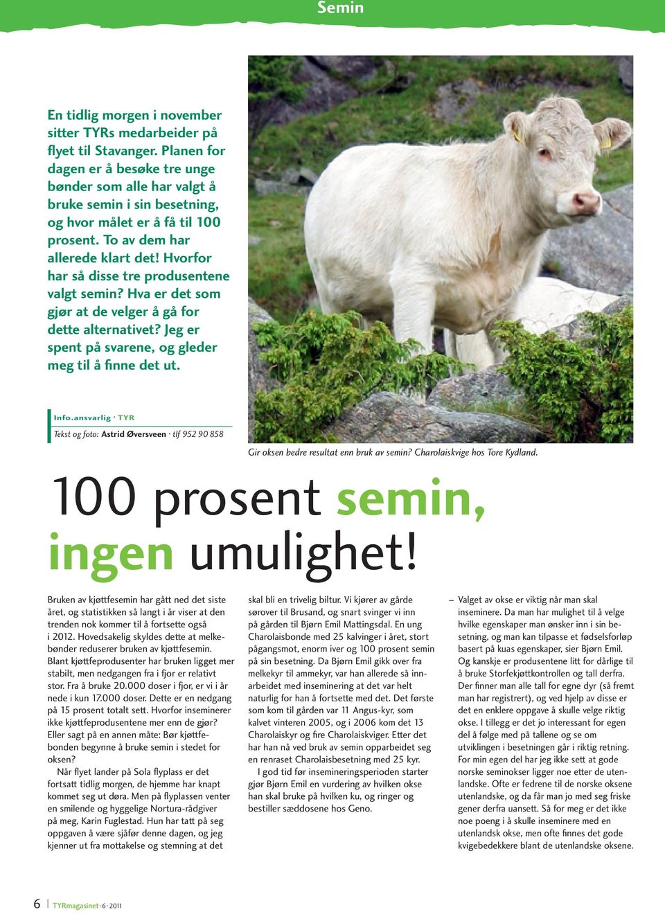 Hvorfor har så disse tre produsentene valgt semin? Hva er det som gjør at de velger å gå for dette alternativet? jeg er spent på svarene, og gleder meg til å finne det ut. info.