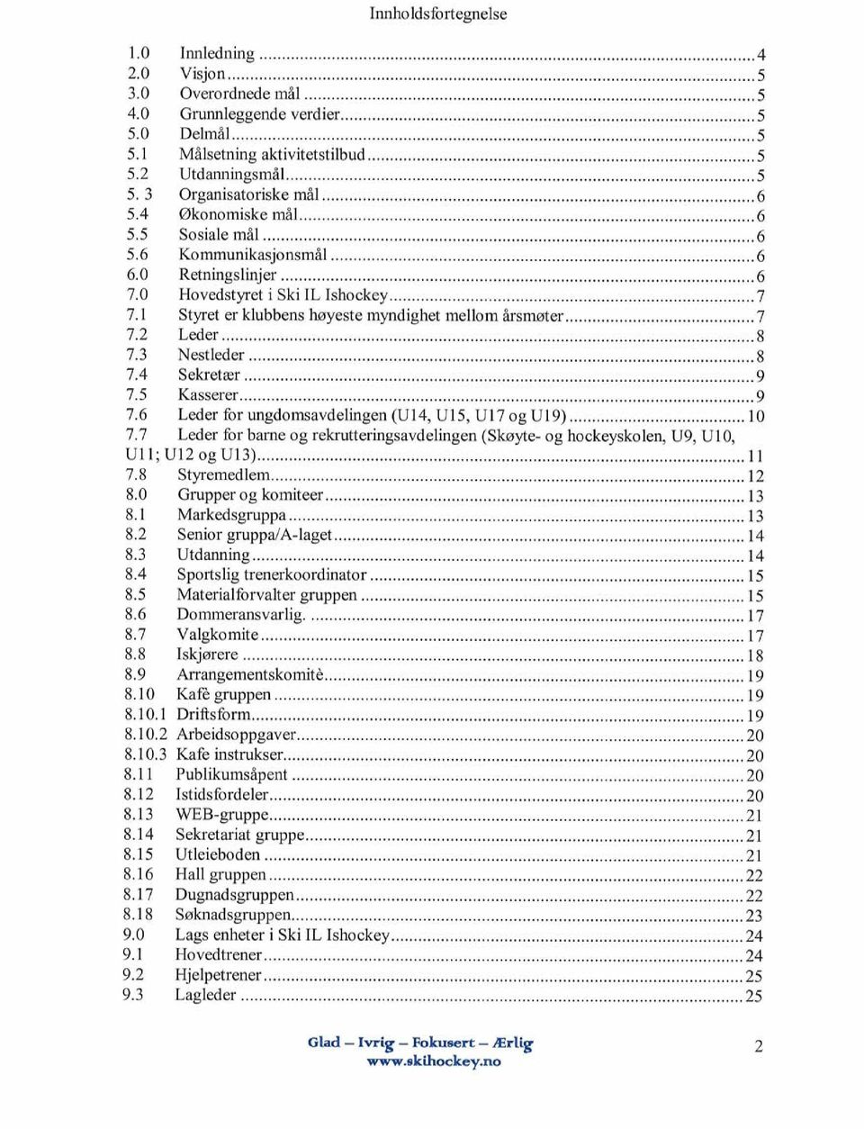 2 Leder... 8 7.3 Nestleder... 8 7.4 Sekretær... 9 7.5 Kasserer... 9 7.6 Leder for ungdomsavdelingen (U 14, U 15, U 17 og U 19)... 10 7.