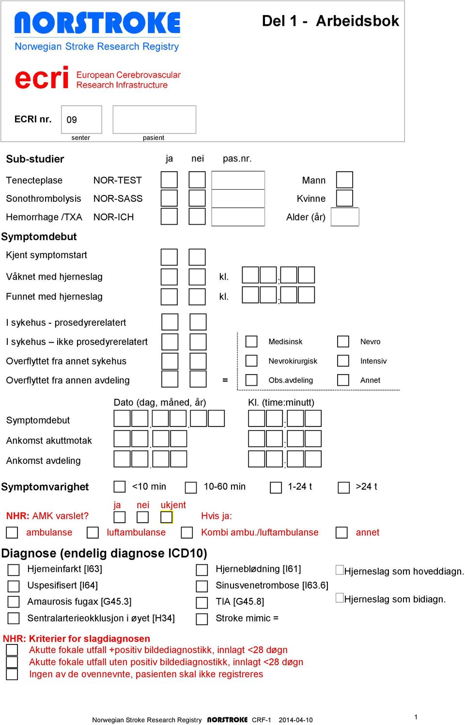 Tenecteplase NOR-TEST Mann Sonothrombolysis NOR-SASS Kvinne Hemorrhage /TXA NOR-ICH Alder (år) Symptomdebut Kjent symptomstart Våknet med hjerneslag Funnet med hjerneslag I sykehus -