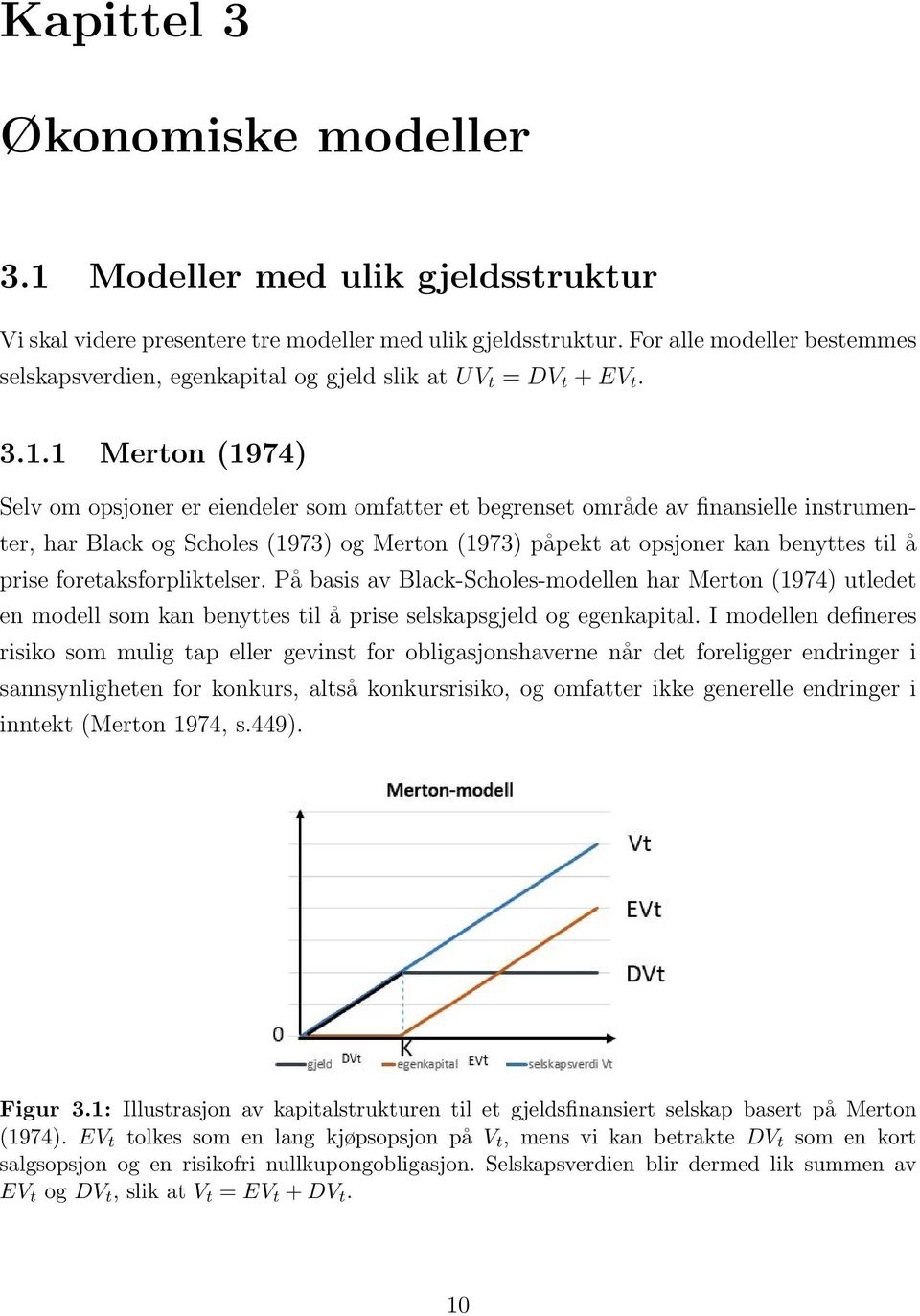 1 Merton (1974) Selv om opsjoner er eiendeler som omfatter et begrenset område av finansielle instrumenter, har Black og Scholes (1973) og Merton (1973) påpekt at opsjoner kan benyttes til å prise