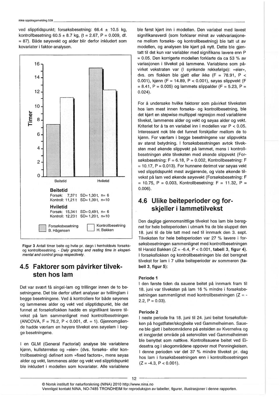 Den variabel med lavest signifikansverdi (som forklarer minst av vektvariasjonene mellom forsøks- og kontrollbesetning) ble tatt ut av modellen, og analysen ble kjørt på nytt.