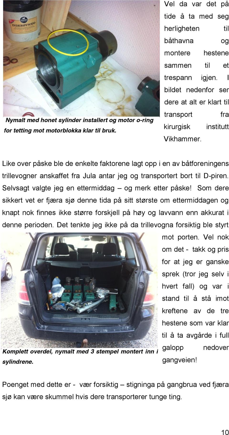 I bildet nedenfor ser dere at alt er klart til transport fra kirurgisk institutt Vikhammer.