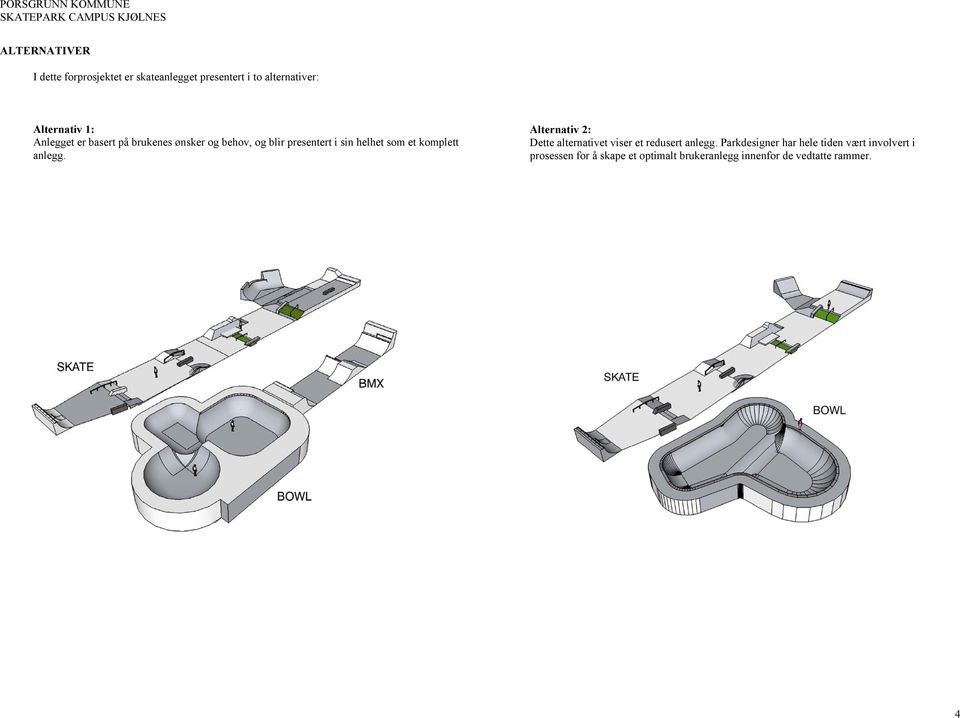 helhet som et komplett anlegg. Alternativ 2: Dette alternativet viser et redusert anlegg.