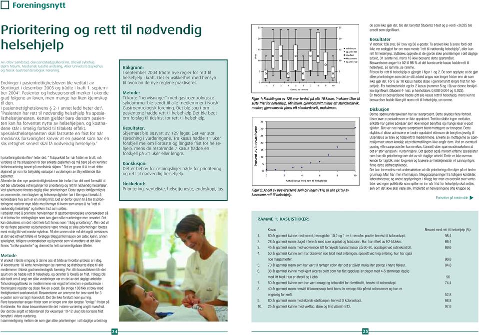 september 2004 1. Pasienter og helsepersonell merker i økende grad følgene av loven, men mange har liten kjennskap til den.